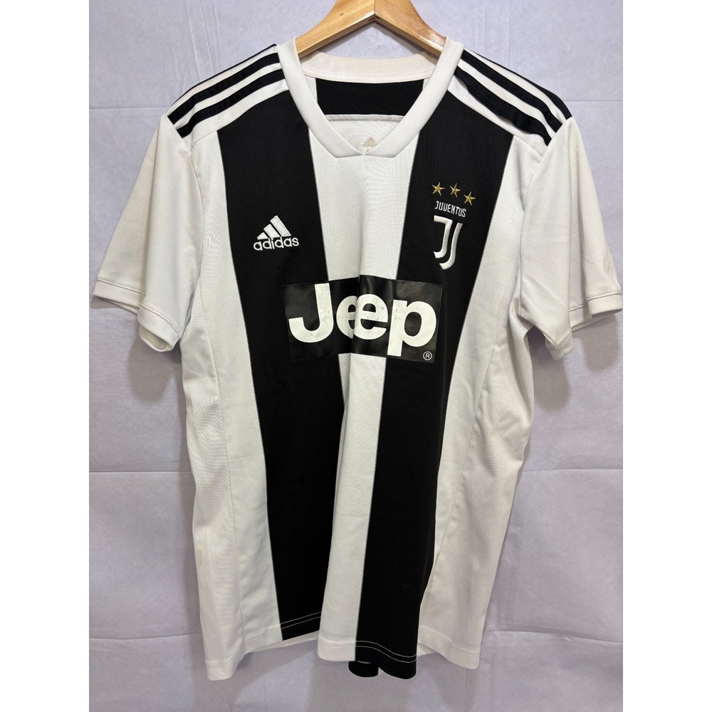 Juventus F.C Adidas 2018/2019 Home Football Jersey Black White Ronaldo #7 Medium